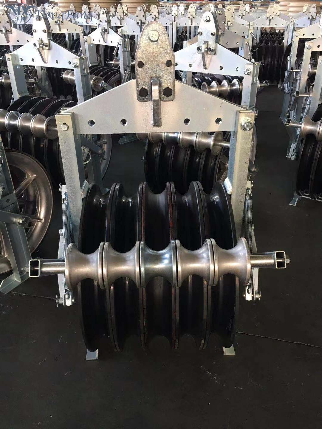 Conductor Pulleys with aluminum alloy rollers for stringing overhead ...